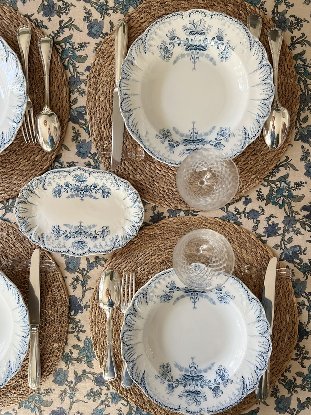 REGENCE - Suite de 6 assiettes creuses modèle Régence signées St Amand & Hamage Nord - Terre de Fer