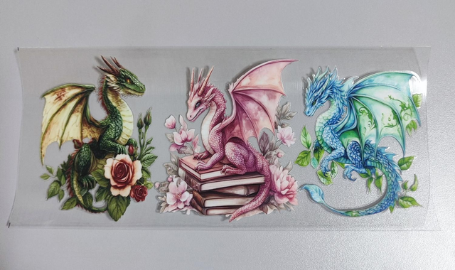 DTF Aufklebe-Folie 24x11cm Drachen 