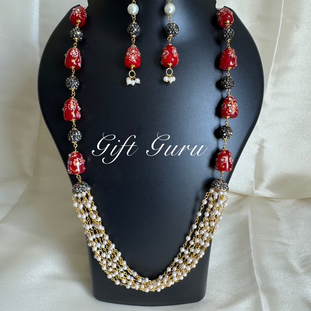 Jaipuri Maala with ear rings 