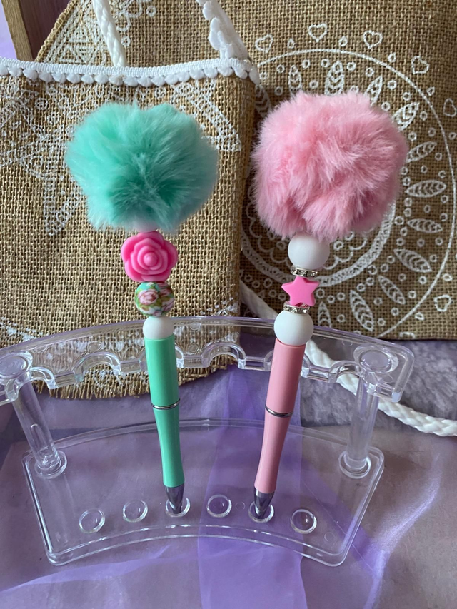 Stylo perle silicone vert 