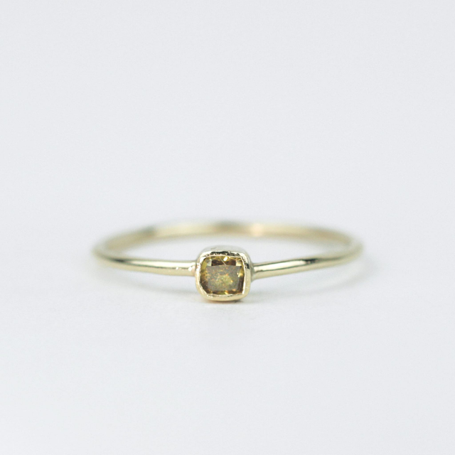 Handmade 9k Recycled Gold Smoky Diamond Ring