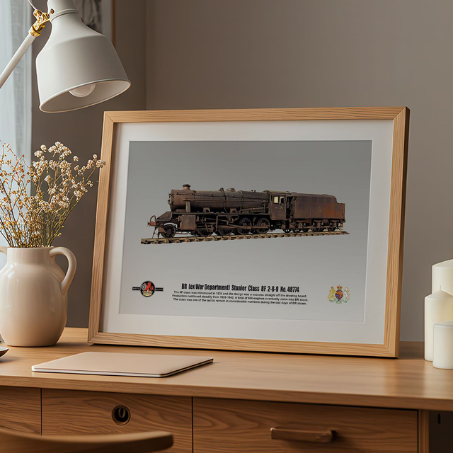  BR (ex War Department) Stanier Class 8F 48774 Art Print Poster Model Railways