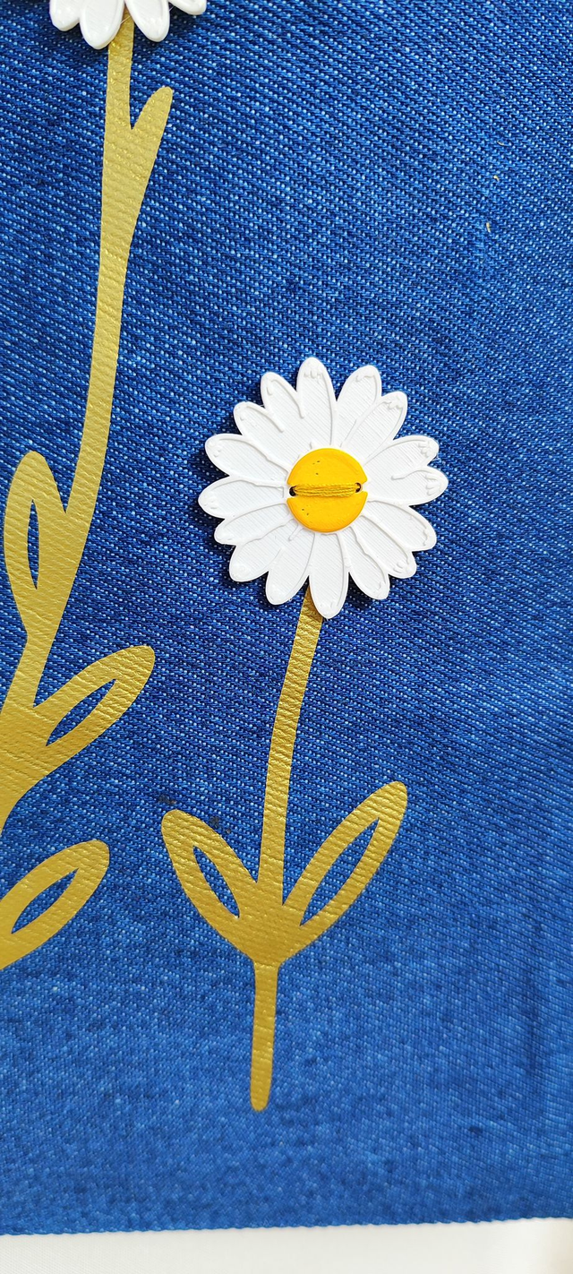 Tote Bag Vaquero Reciclado "Flores que Hablan" | Diseño Margaritas 3D