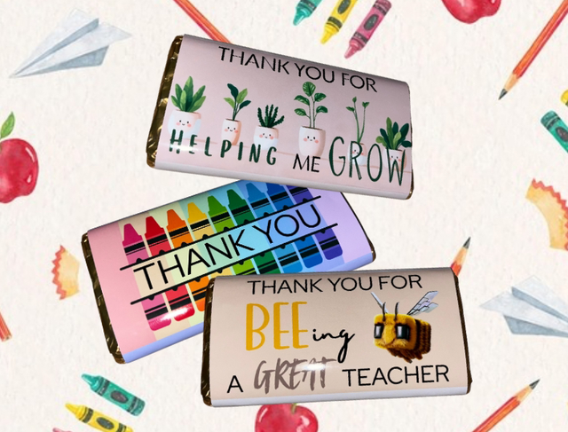 Teacher/Ta Chocolate Wrappers &amp; bar 