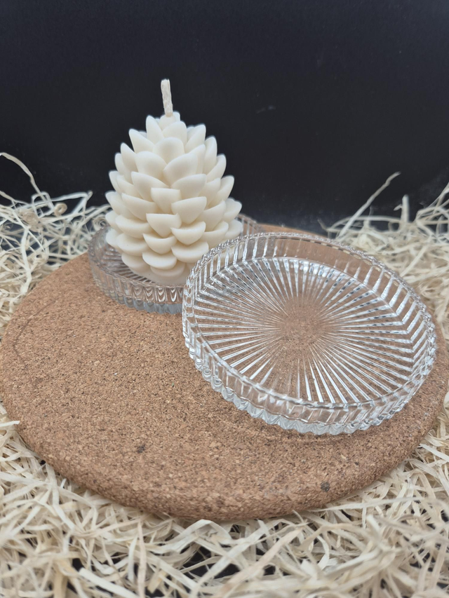 Sous-bougie verre strié