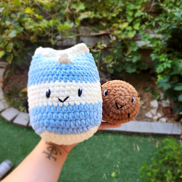 Brique de lait et cookie