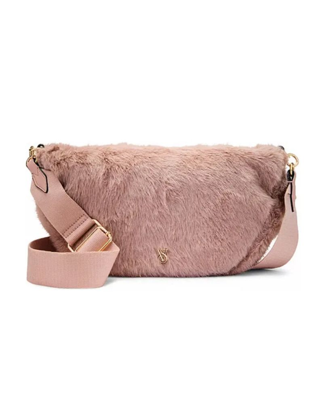 Victoria's Secret Cartera Bolso Crossbody Peluche Palo Rosa