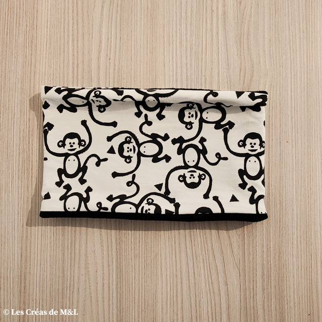 Snood Singes &amp; Polaire Noire (Enfant)