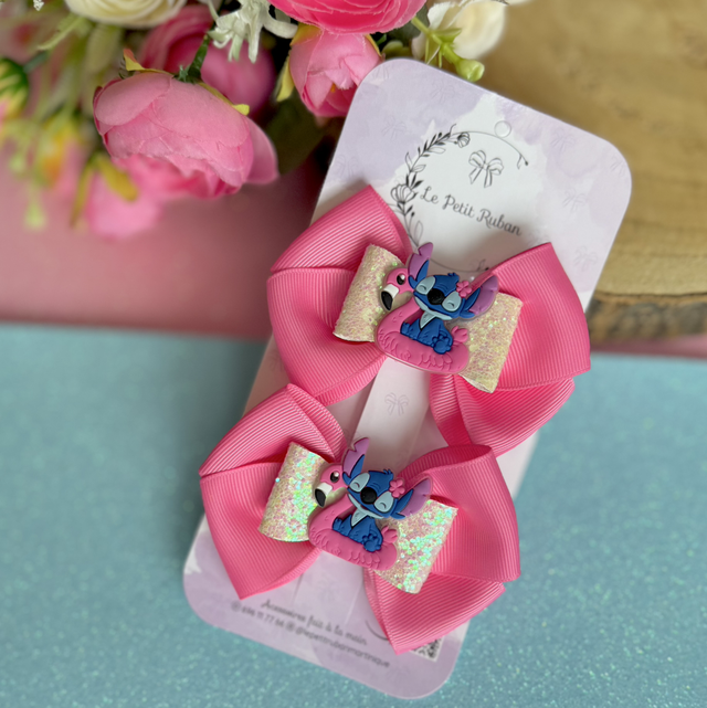 Paire de  barrettes Lilo & Stitch 