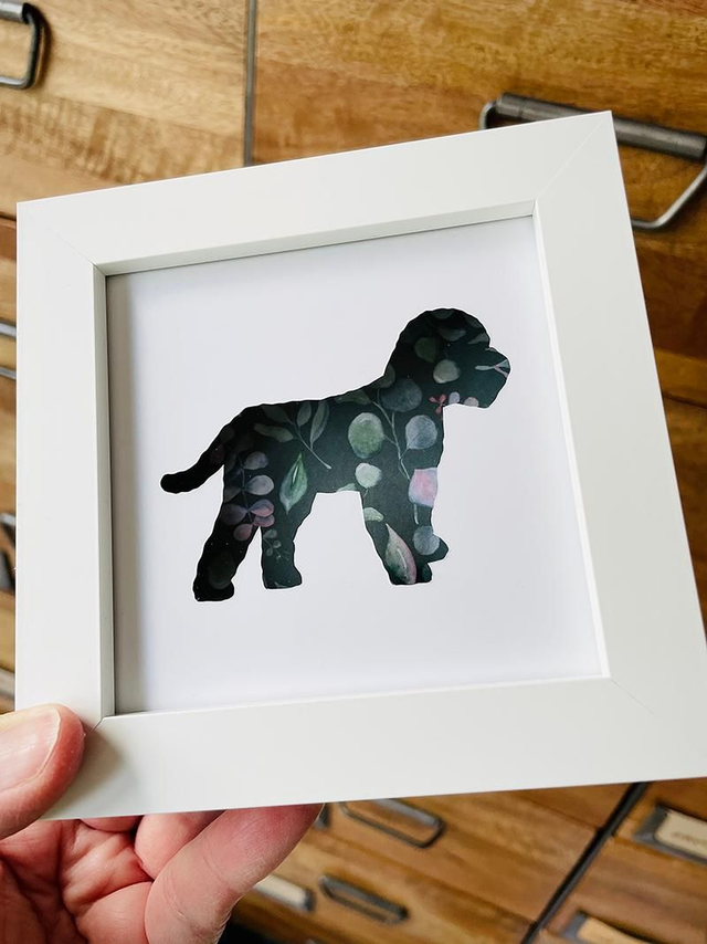 Hand cut paper silhouette – Cockapoo