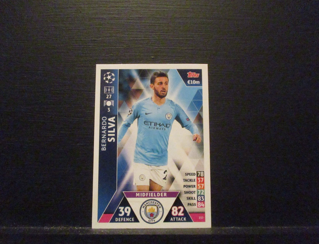 Bernardo Silva - UEFA Champions League Match Attax 2018/19 Original Trading Card #157