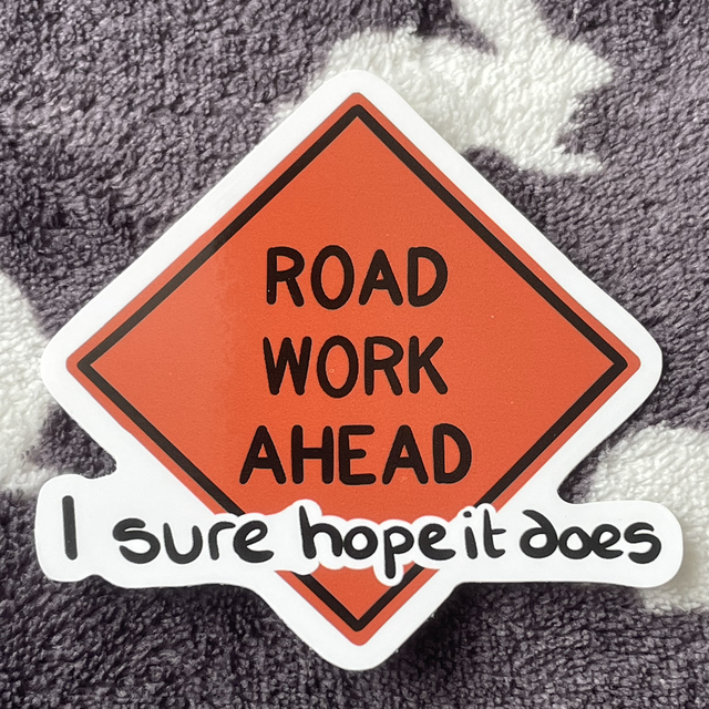 Road Work Sticker