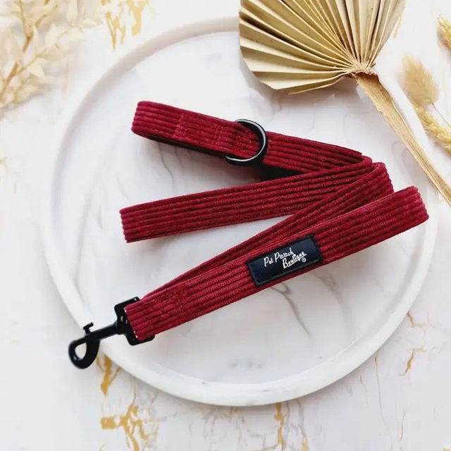 Pet Pooch Boutique Dog Lead - Burgundy Red 