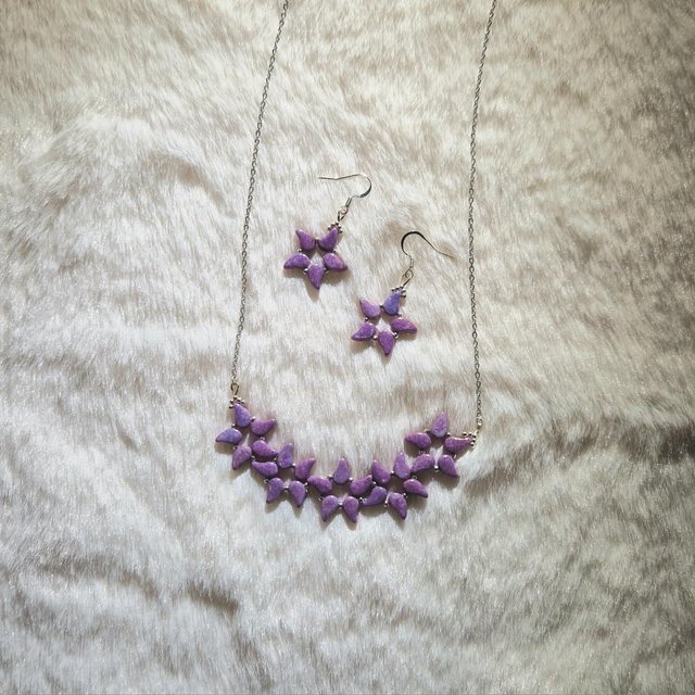 Parure étoile mauve 