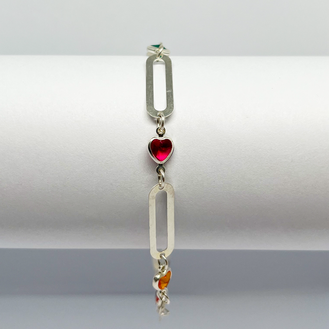 Pulsera corazones colores