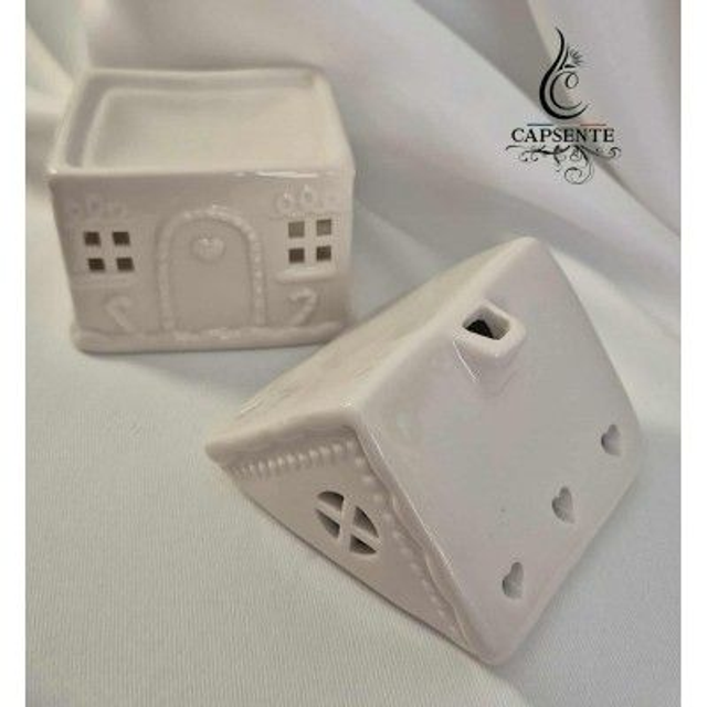 Brûleur petite maison pain d'épices blanche