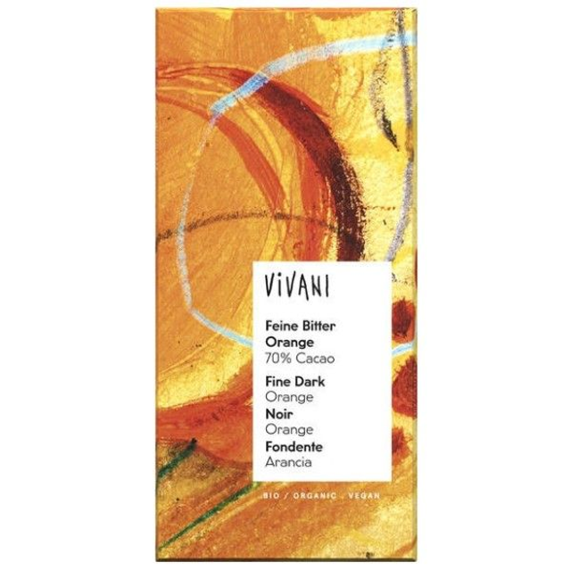 Vivani Feine Bitter Orange Schokolade 80g Tafel