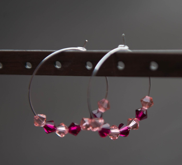 Créoles cristal rose