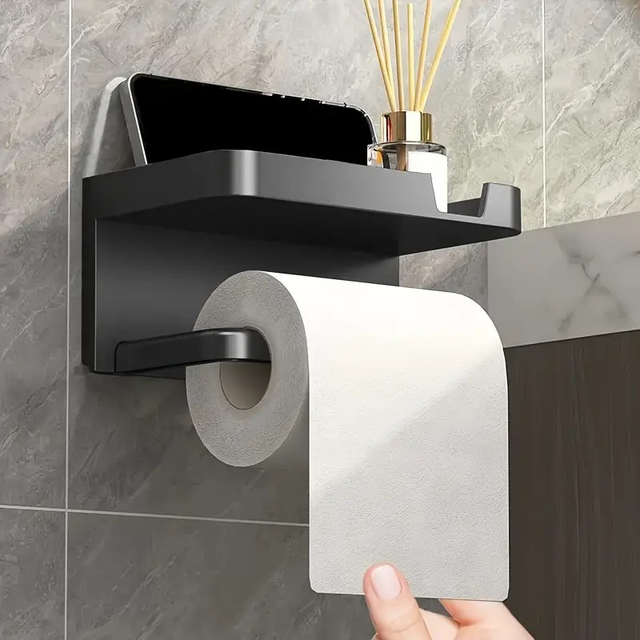 Luxury Self-Adhesive Wall-Mounted Bathroom Tissue Holder