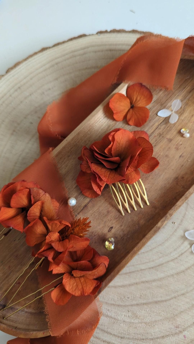 Peigne à cheveux M - Terracotta Bloom 