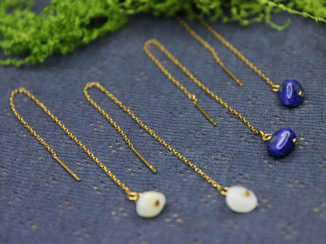 OR0068 • Durchzieh-Ohrringe mit Stein gold 