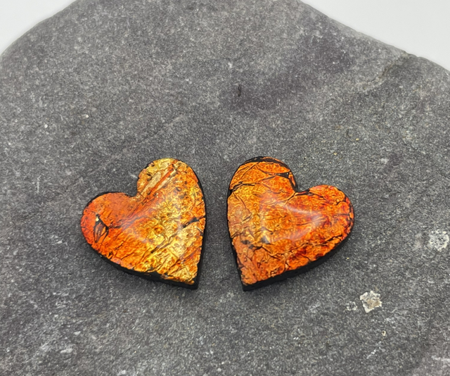 Glowing Amber hearts