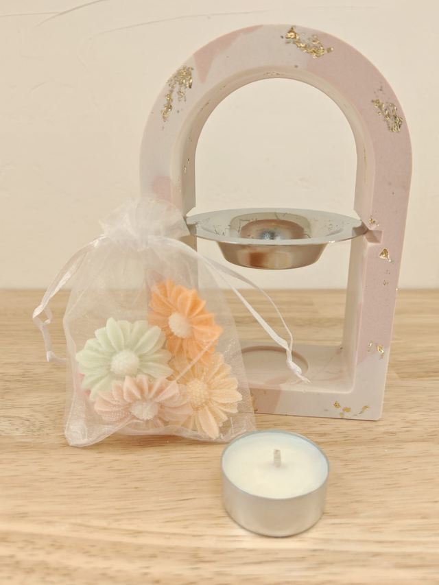 Diffuseur Archie marbré rose &amp; feuilles d'or