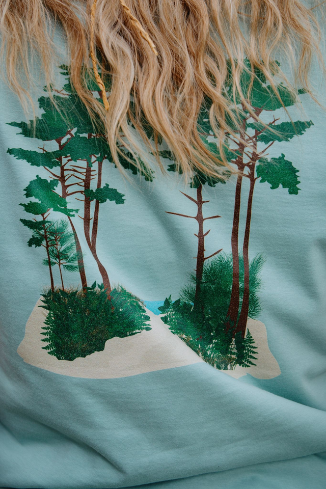 PINÈDE - T-SHIRT COL V VERT JADE