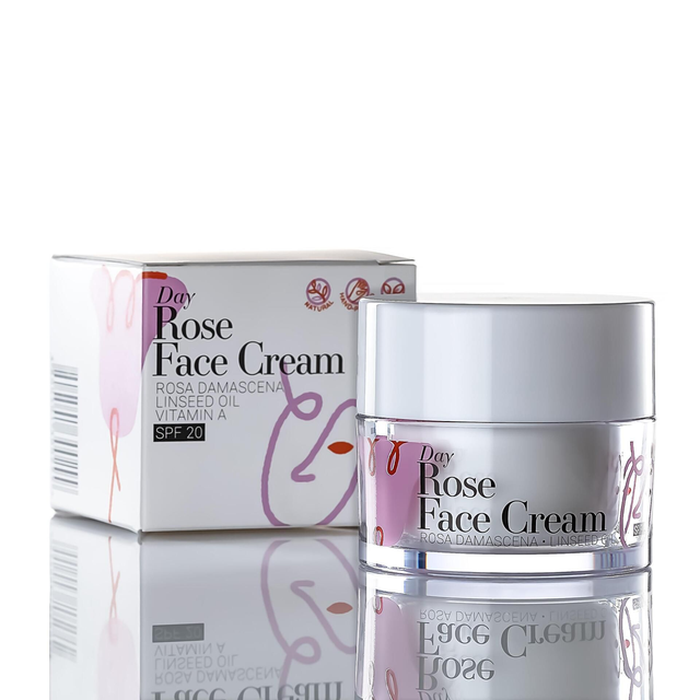 Hydrating day face cream with rose