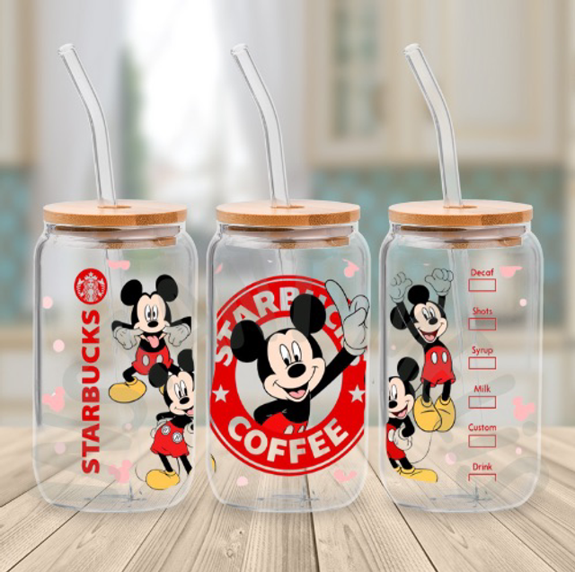 Canette en verre - STARBUCKS - Mickey