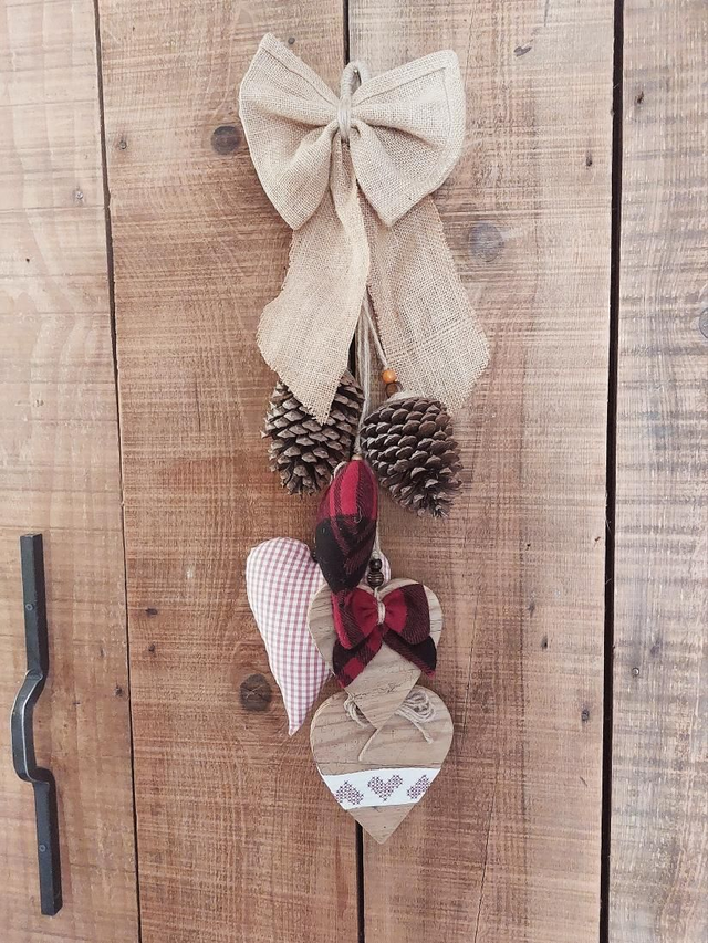 Suspension Cœurs de Noël 