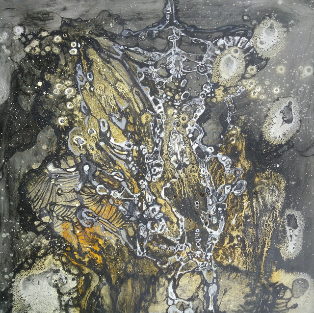 Obraz zimowy, 100x100 olej płótno