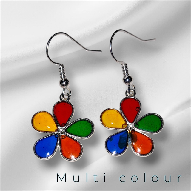 Flower earrings multi colour
