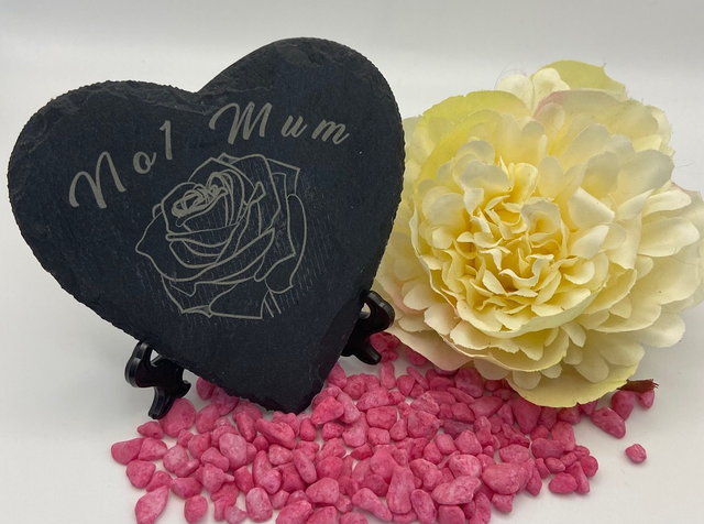 PERSONALISED HEART SHAPED SLATE COASTER