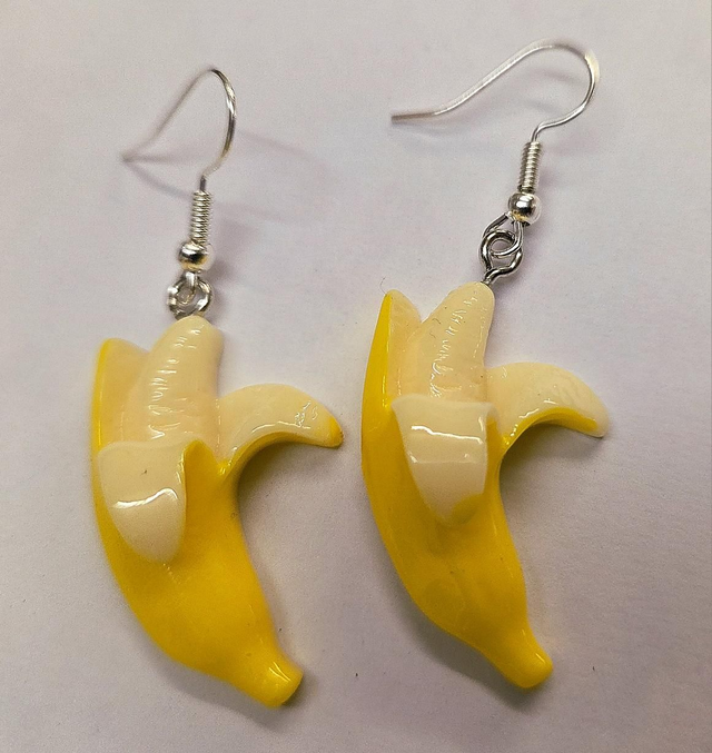 Banana Silver Plated Earrings (nickel free) 