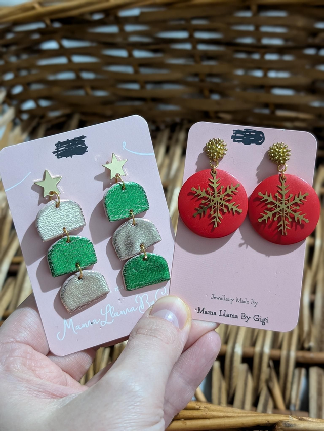 Polymer clay earrings Christmas 4