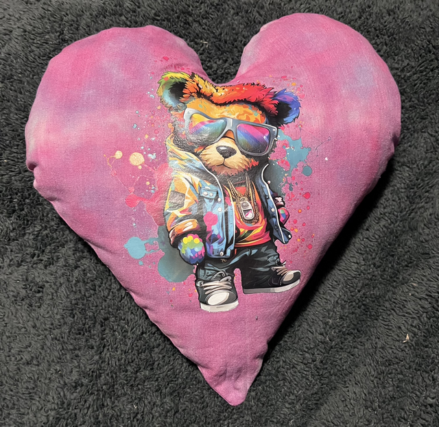 Hand Tie dye cushion bear 