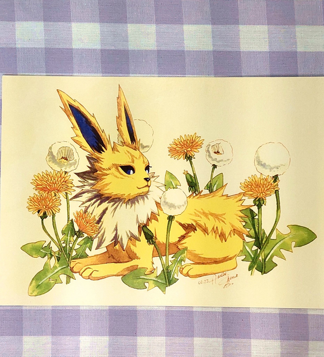 Print Voltali et les Pissenlits Pokemon