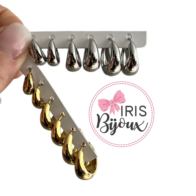 Set orecchini cerchi chunky