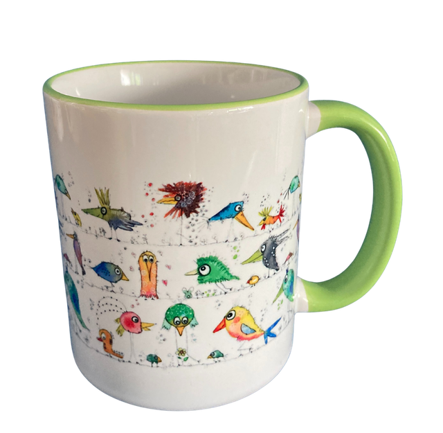 Keramiktasse "Vögel"