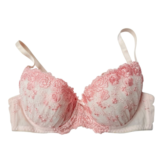 Pink floral embroidered Japanese Bra UK 32B  