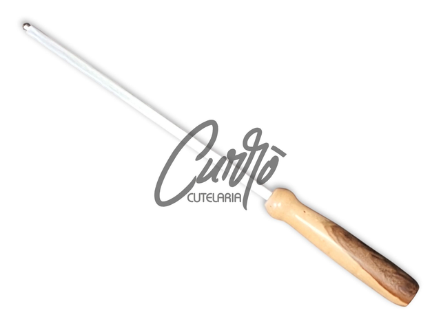 Chaira Simples Estriada Elmo Cabo Madeira de Lei 8 Polegadas