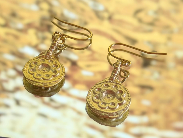 24k Gold Plated Coin Style Earrings 