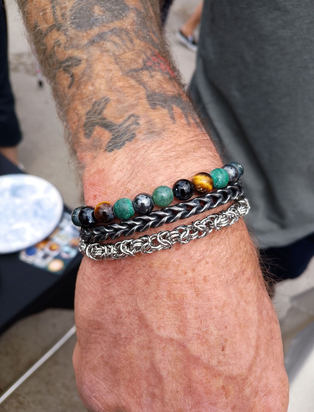 Full Byzantine Chain Maille Bracelet | Handmade Stainless Steel Jewellery
