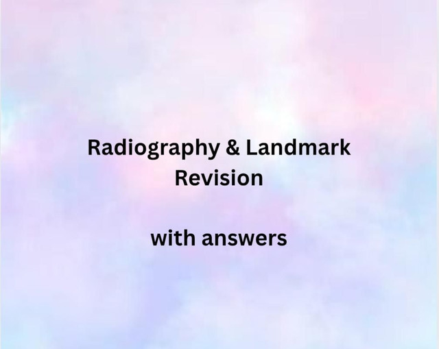 Radiography & Landmark Revision