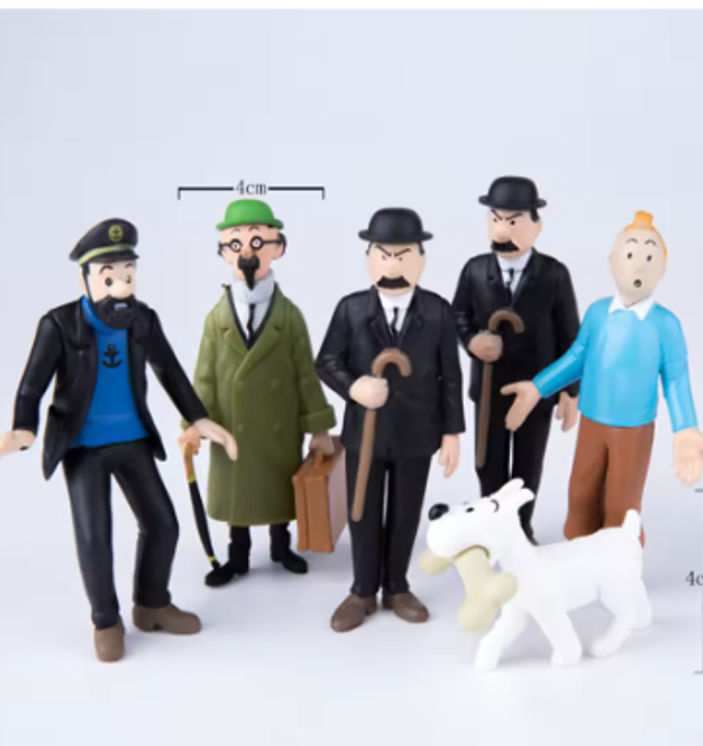 Kuifje figuren set klassiek 6 stuks (4-9cm)