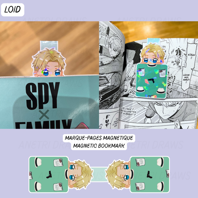 Marque-pages magnétique holographique Spy x Family | Loid