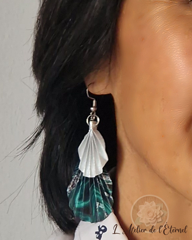 Boucles d'oreilles Licuala Royal - Collection marbrée