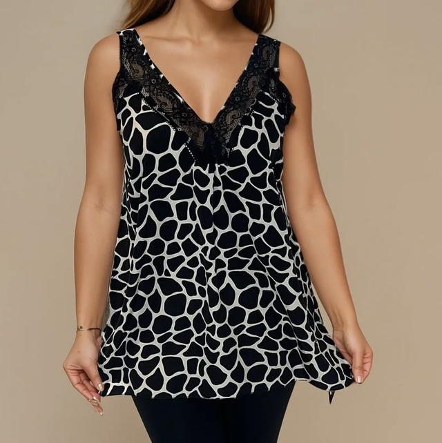 Animal Print Lace Vest