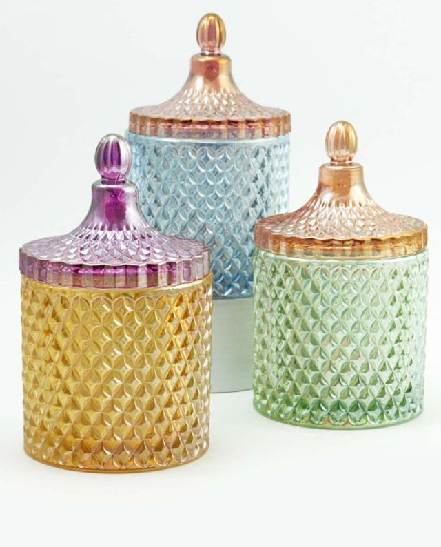 Le Stelle - Scatola in Vetro Colorato 3 colori assortiti grande